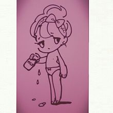 ピンク 女の子 お風呂あがり プリ画像