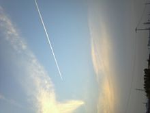 ある日の飛行機雲。 プリ画像
