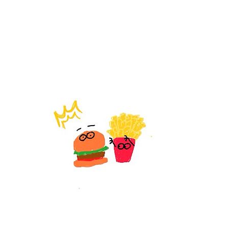 ハンバーガーとポテトの画像(プリ画像)