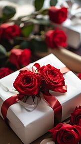 Valentine　ハート　箱　薔薇の画像(ハート おしゃれ 壁紙に関連した画像)