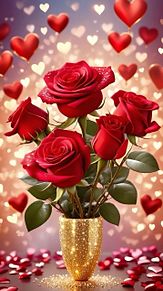 Valentine　ハート　箱　薔薇の画像(おしゃれ かわいいに関連した画像)