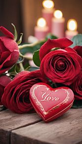 Valentine　ハート　箱　薔薇の画像(#おしゃれに関連した画像)