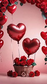 Valentine　ハート　箱　薔薇の画像(壁紙 かわいいに関連した画像)