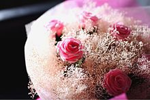 ピンクのバラの花束  写真右下のハートを押してねの画像(バラ 花束に関連した画像)
