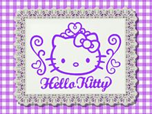 ハローキティー チェック 紫色 パープルの画像(ギンガムチェック 背景に関連した画像)