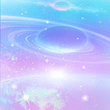 水色と紫の宇宙柄の画像(ポエム 水色に関連した画像)