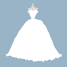 ドレス シンプルイラスト (白,水色) プリ画像