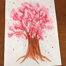 桜の画像(絵の具に関連した画像)