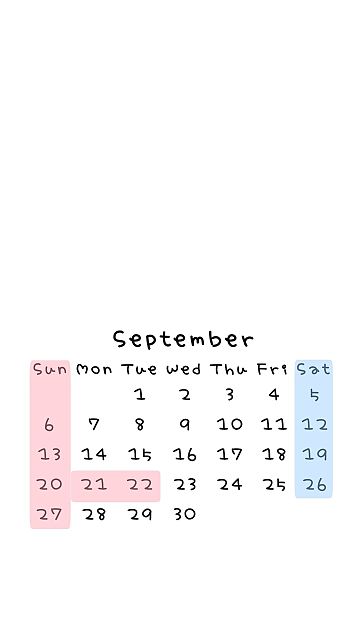 9月 カレンダーの画像 プリ画像