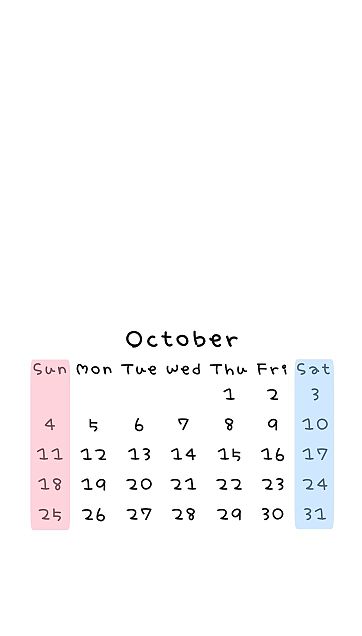 10月 年 カレンダーの画像2点 完全無料画像検索のプリ画像 Bygmo