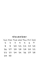 11月 カレンダー プリ画像