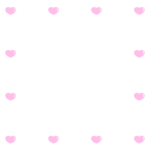 フレーム　ハート♡ ピンク&ホワイト　スタンプ　背景透過の画像(プリ画像)