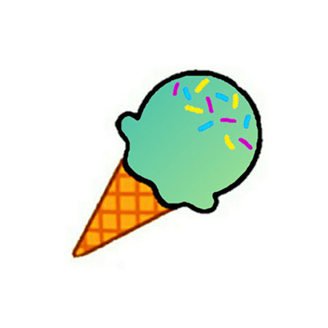 アイスクリーム アイコン ピンク 青 黄 緑 グラデーションの画像 プリ画像