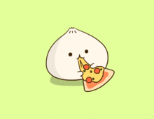 肉まんがピザを食べている笑の画像(ちいさんぽに関連した画像)