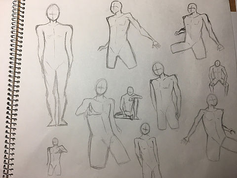 改めての体の描き方練習の画像(プリ画像)