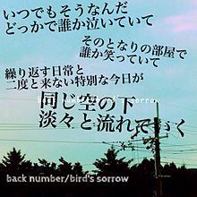 back number bird's sorrowの画像(bird'ssorrowに関連した画像)