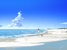 海×女の子の画像(イラスト 砂浜に関連した画像)