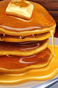 蜂蜜たっぷり…しっとりパンケーキの画像(パンケーキ ホットケーキに関連した画像)
