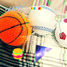 ポップな感じのミニスポーツボールの加工フォトの画像(感じに関連した画像)