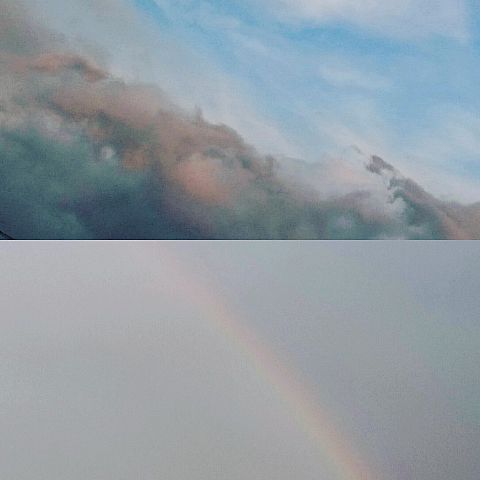 ゲリラ雲と晴れた空 その後の虹の画像 プリ画像