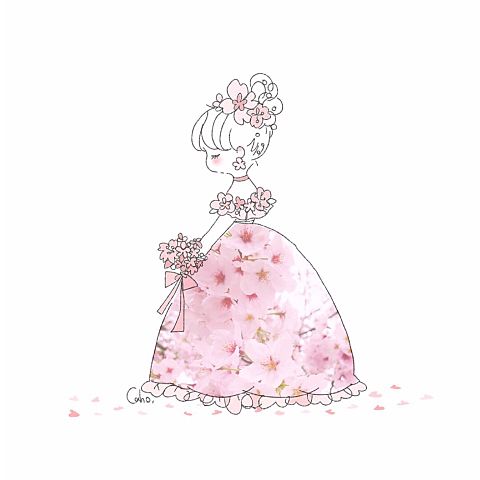桜のドレス イラストの画像1点 完全無料画像検索のプリ画像 Bygmo