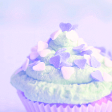 カップケーキ 紫色 パープル ハートの画像(irohaに関連した画像)