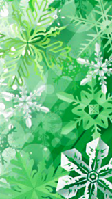 雪の結晶 緑色 グリーン 冬の画像(プリ画像)