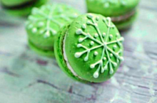 マカロン 緑色 グリーン 雪の結晶 冬の画像(irohaに関連した画像)