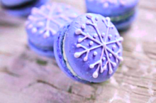 マカロン 紫色 パープル 雪の結晶 冬の画像(マカロン 素材に関連した画像)