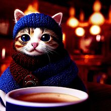 子猫ちゃんの冬コーデの画像(#病みかわいいに関連した画像)
