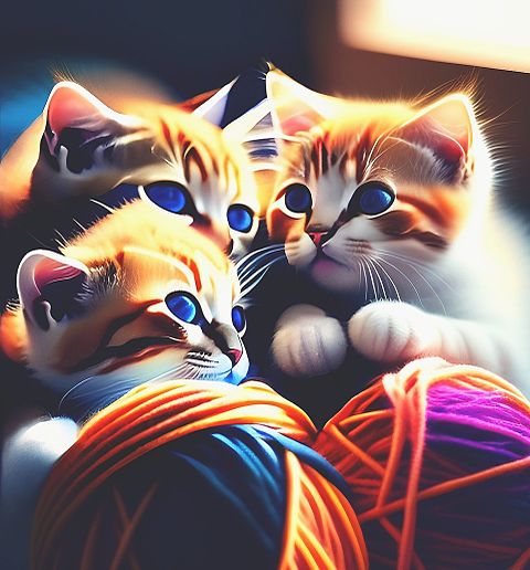 🐈子猫と毛糸玉🧶の画像 プリ画像