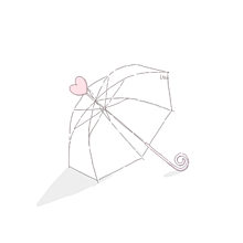 ハートの相合い傘☔💕　　　手書きイラストカップルの画像(#手書きイラストに関連した画像)