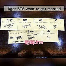 BTSが結婚したい年齢の画像(vkookに関連した画像)