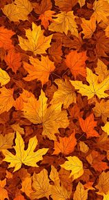 秋 暖色系 総柄 パターン 紅葉 落ち葉の画像(パターンに関連した画像)