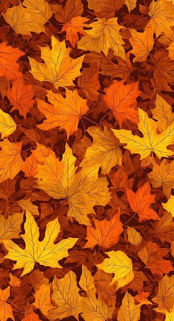 秋 暖色系 総柄 パターン 紅葉 落ち葉の画像 プリ画像
