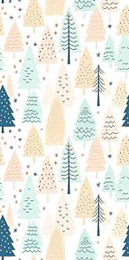 冬景色 雪景色 総柄 パステル モミの木 プリ画像