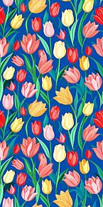 花柄 花模様 チューリップ 総柄 パターン 春の画像(花柄に関連した画像)