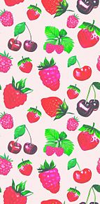 苺 いちご イチゴ ストロベリー 総柄  かわいいの画像（プリ画像）