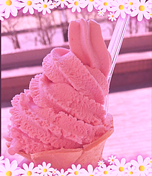 桜ソフトクリーム プリ画像
