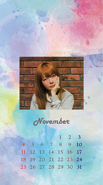iPhone ロック画面 aiko 11月カレンダー付の画像(プリ画像)