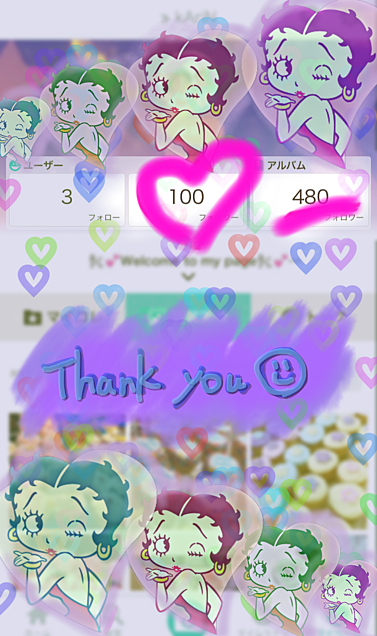 Thank  you for 100の画像(プリ画像)