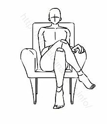 偉そうに座るイラストの画像(座るに関連した画像)