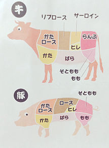 食肉になる部位の名前の画像(豆知識に関連した画像)