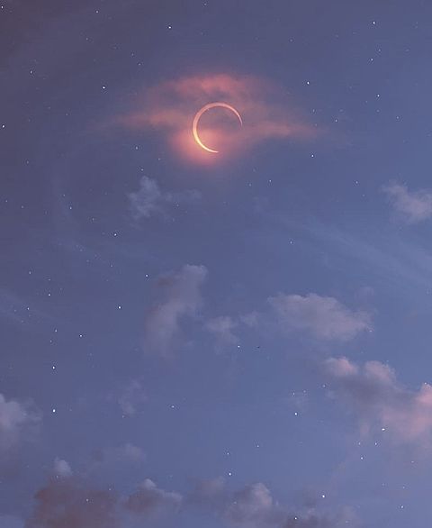 背景　素材　壁紙　インスタ　夜空　月の画像(プリ画像)