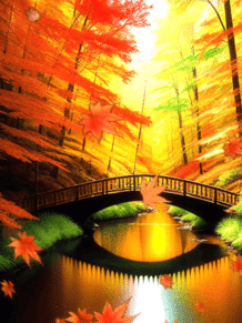 GIF画像 秋 紅葉 風景画 自然 アニメーションの画像(風景画に関連した画像)