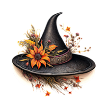 背景透過 ハロウィン 魔女帽子 スタンプの画像(帽子に関連した画像)
