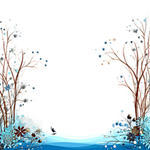 背景透過 フレーム 冬景色 風景画 加工用素材の画像(風景に関連した画像)
