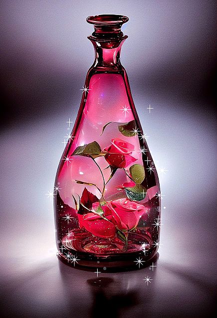薔薇 バラ ローズ 幻想的 ボトル ガラスの画像 プリ画像