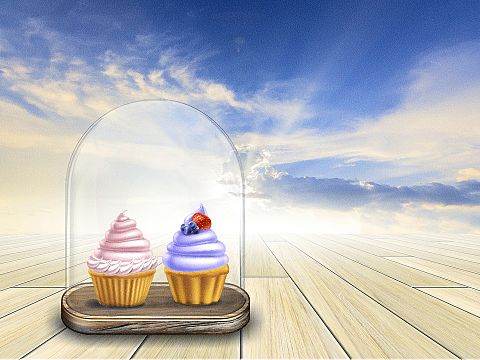 カップケーキ スイーツ 青空 雲 ゆめかわの画像 プリ画像