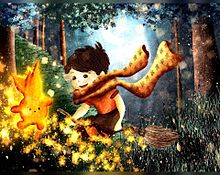 秋 男の子 メルヘン ファンタジー 焚き火の画像(ファンタジーに関連した画像)